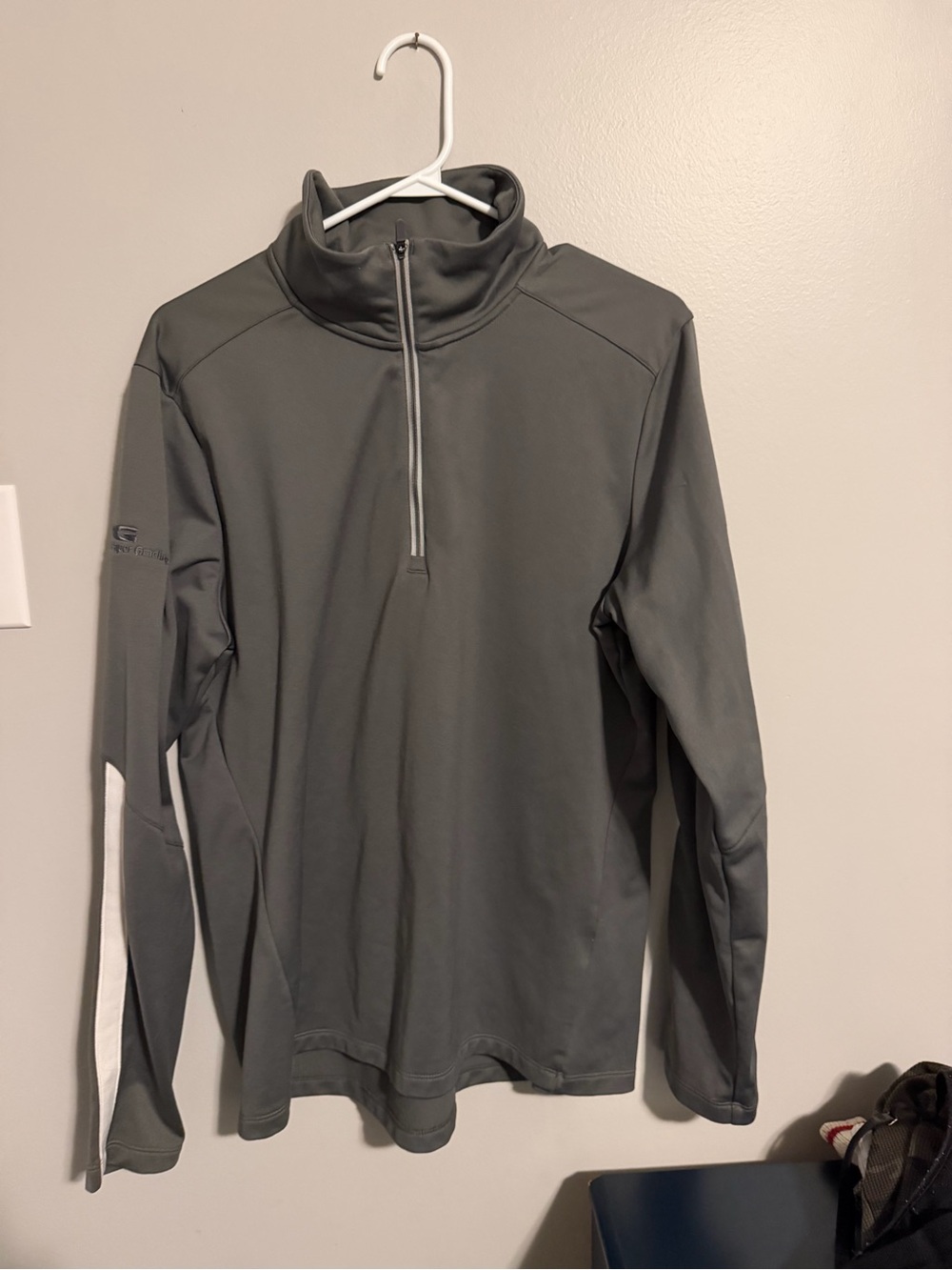 Under Armour Men's Grey Quarter-Zip Performance Jacket with White Stripe